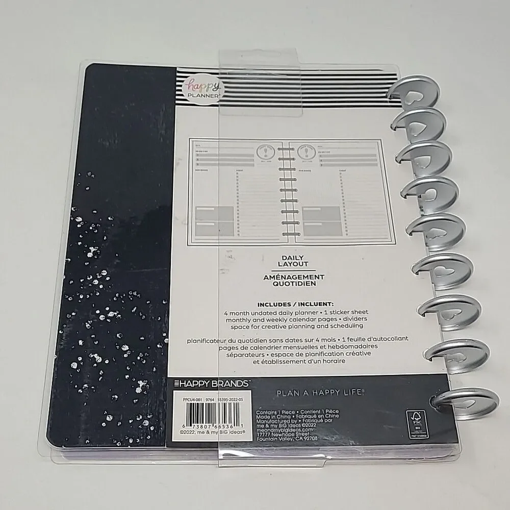 Happy Planner Funky Abstracts Undated 4 Month Planner Daily Layout New